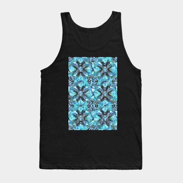 Auamarine Aesthetic Fractal Snowflake Pattern Tank Top by BubbleMench